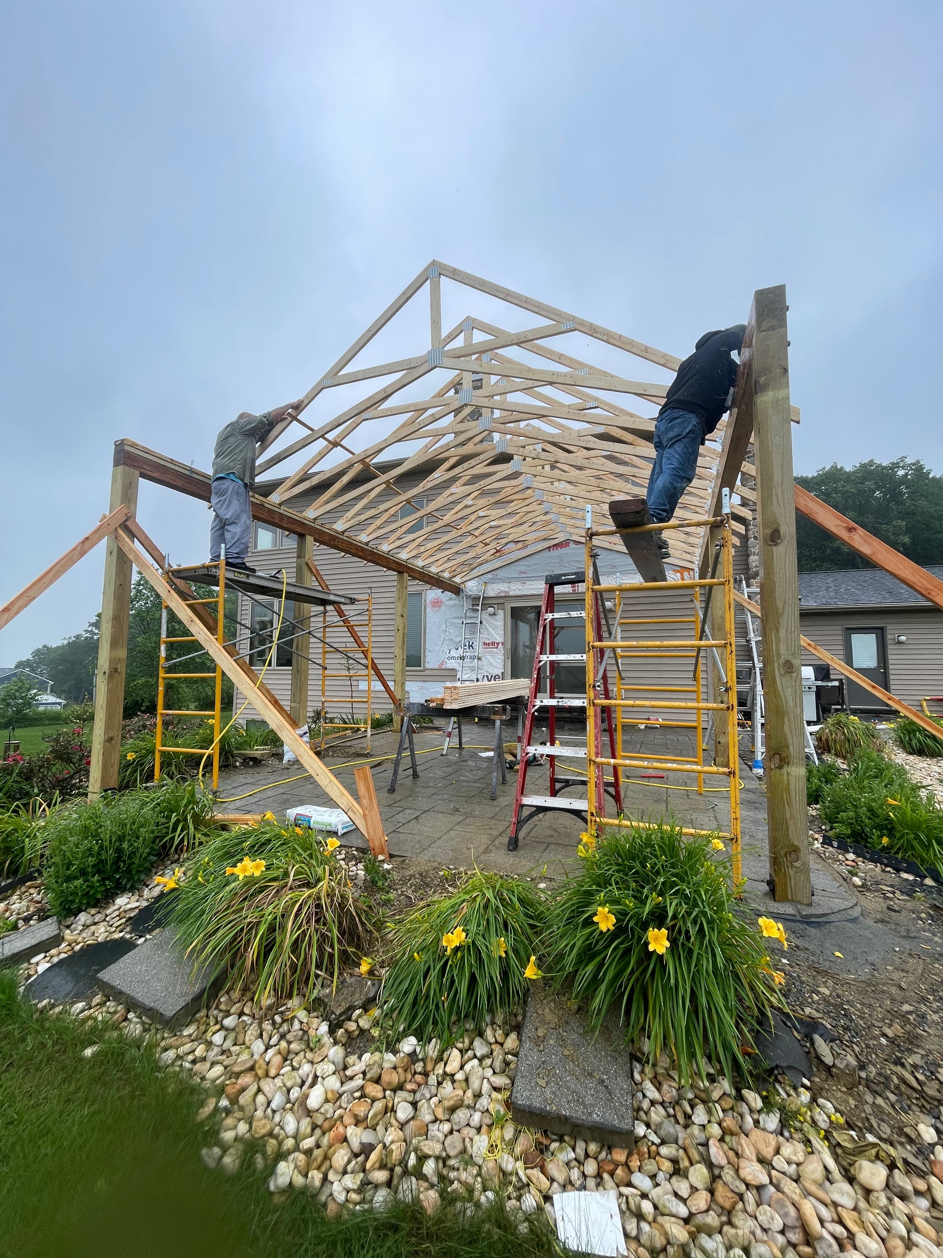 Completed paver patio installation.