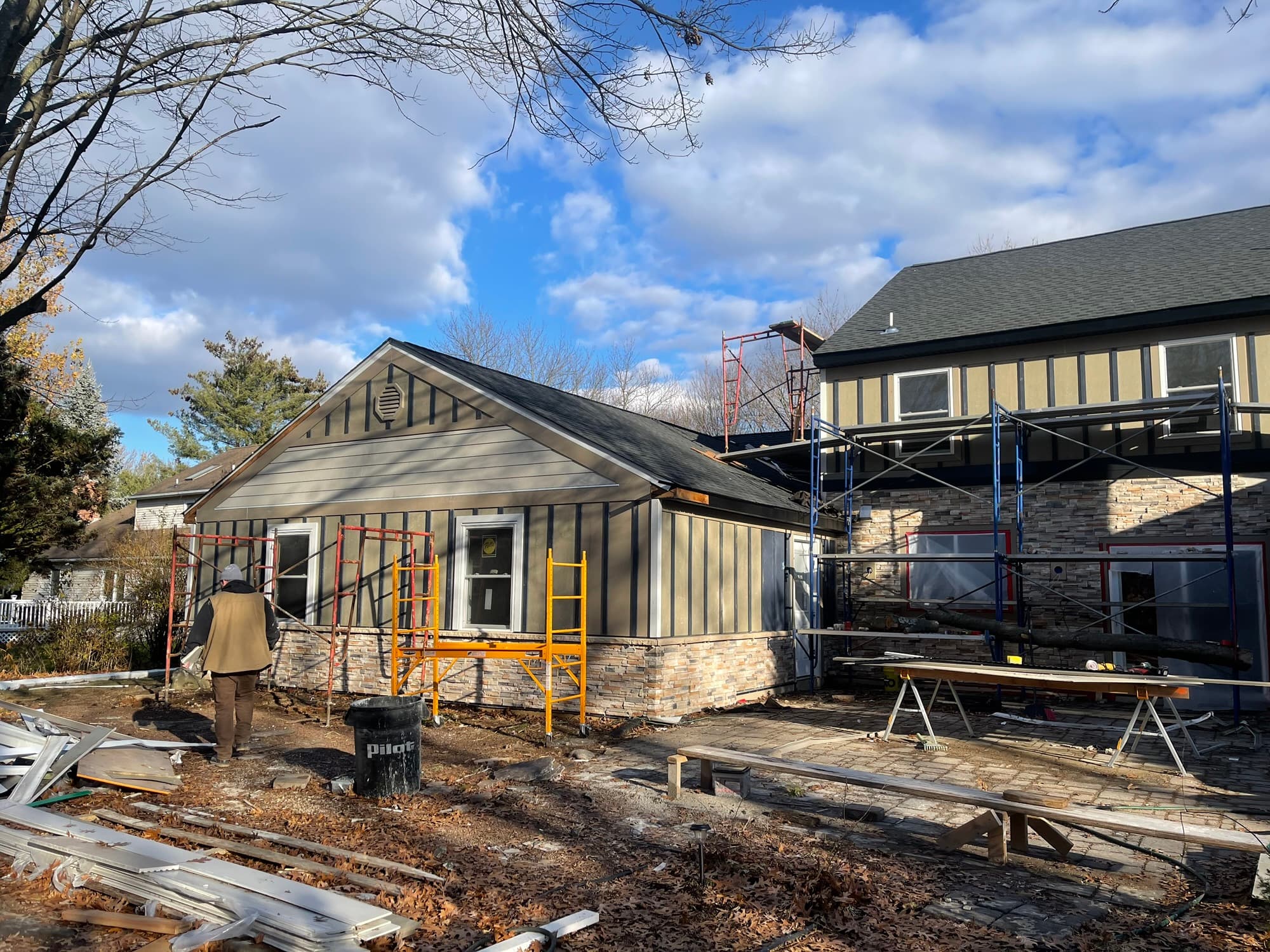 Finished flooring in remodeled interior space.